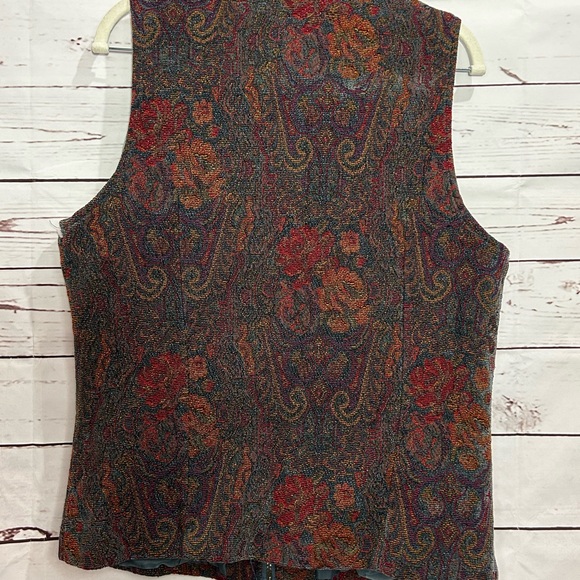 White Stag Vintage 1990s/2000s Y2K Floral Paisley Tapestry Vest Size L - Picture 2 of 5